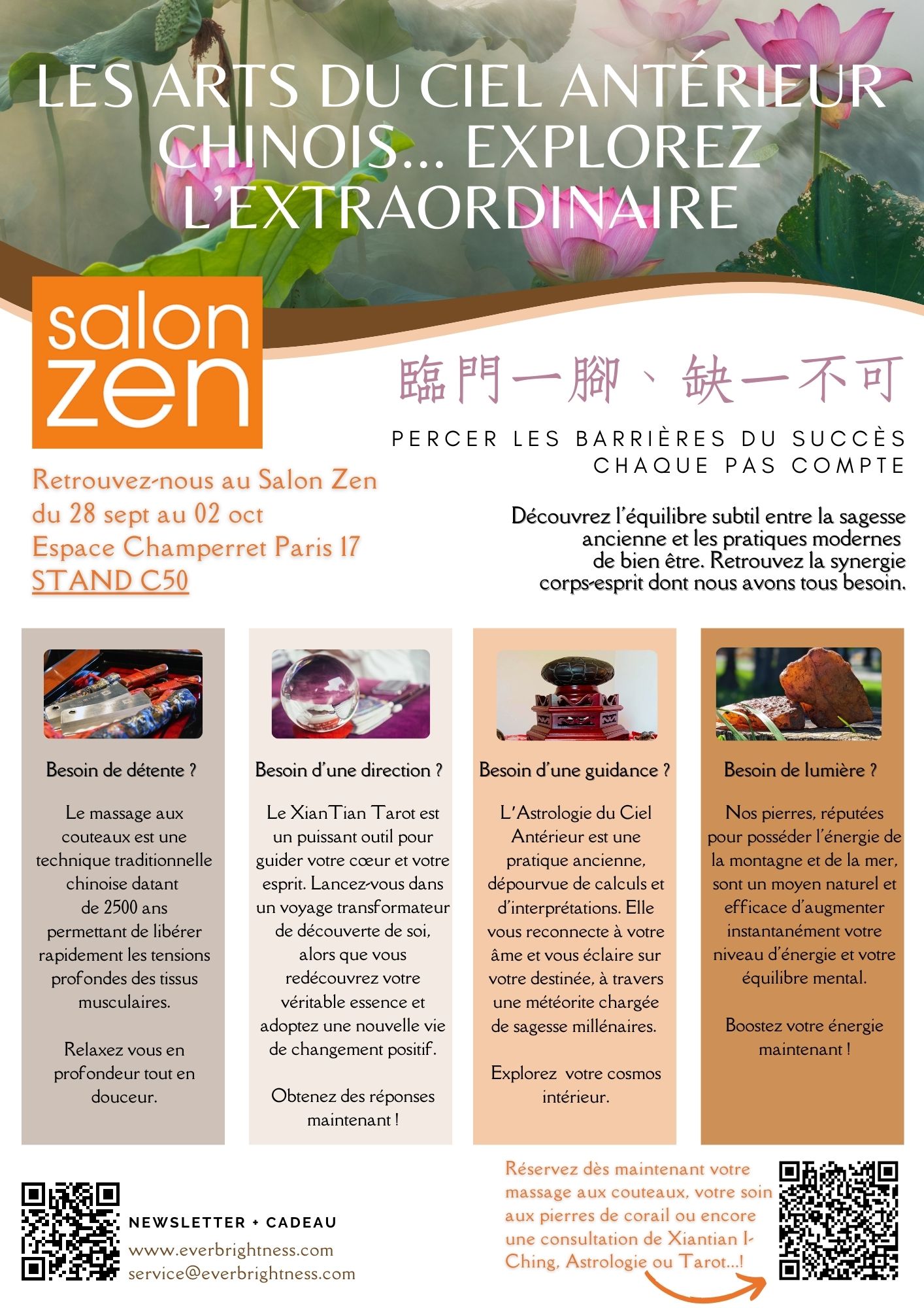 Salon Zen Paris - Everbrightness - Stand C50 - du jeudi 28/09 au lundi 02/03